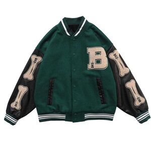 Aelfric Eden Green Bone Varsity Jacket - Unisex XL